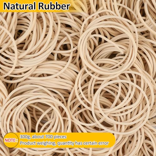MOWPOG 700 Pcs Rubber Bands, Size #16 Rubberbands Reusable Elastic Rubber Band for Office Supplies File Folders, Home Packaging, Crafts DIY Bundling, Multipurpose (Beige) - Thumbnail 6