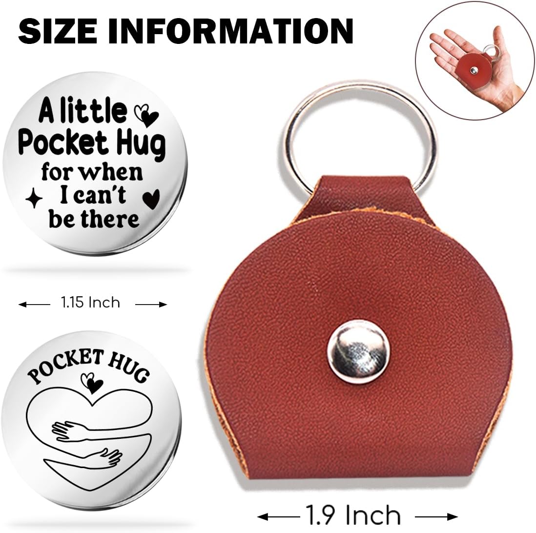 Inspirational Pocket Hug Token Gifts Long Distance Relationship Keychain Gifts for Family Friends Daughter Son