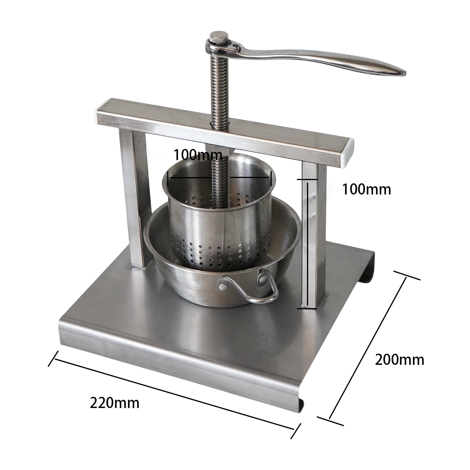 Exprimidor Manual De Acero Inoxidable, Extractor De Jugo De Jengibre Doméstico con Colador Perforado, Máquina De Prensado De Frutas Y Verduras De Alta Resistencia para Jengibre, Granada