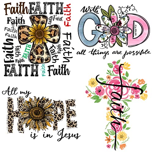 Ruruis Iron On Decals For T-Shirts Jean Jackets Faith Heat Press Stickers Iron On Transfer Patches 8Pcs Decoration Applique #TOP3