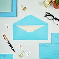 Vista 4 de Sustainable Greetings Sobres de letras con el número 10, sobres de negocios, de colores y bodas, sobres de fiesta, color azul, paquete de 200, 4.125