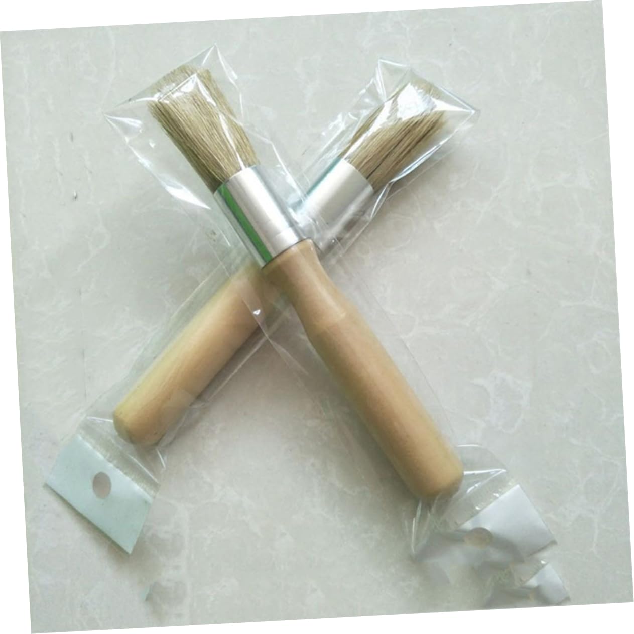 HANABASS 3 Set Di Spazzole Rotonde Con Manico in Legno E Setole Naturali Per Barbecue E Cucina 3 Pezzi*3