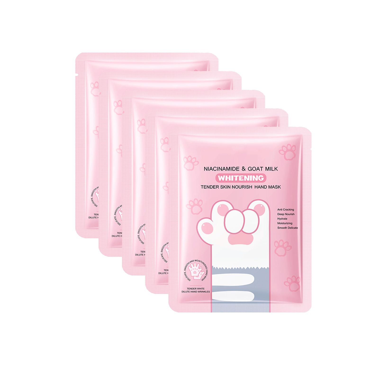 5 Pairs Hand Mask, Maschera per Mani Guanti Idratanti, Maschera Mani Illuminante e Ammorbidente, Nutre in Profondità la Pelle, Previene la Secchezza Cutanea, Illumina il Tono Della Pelle