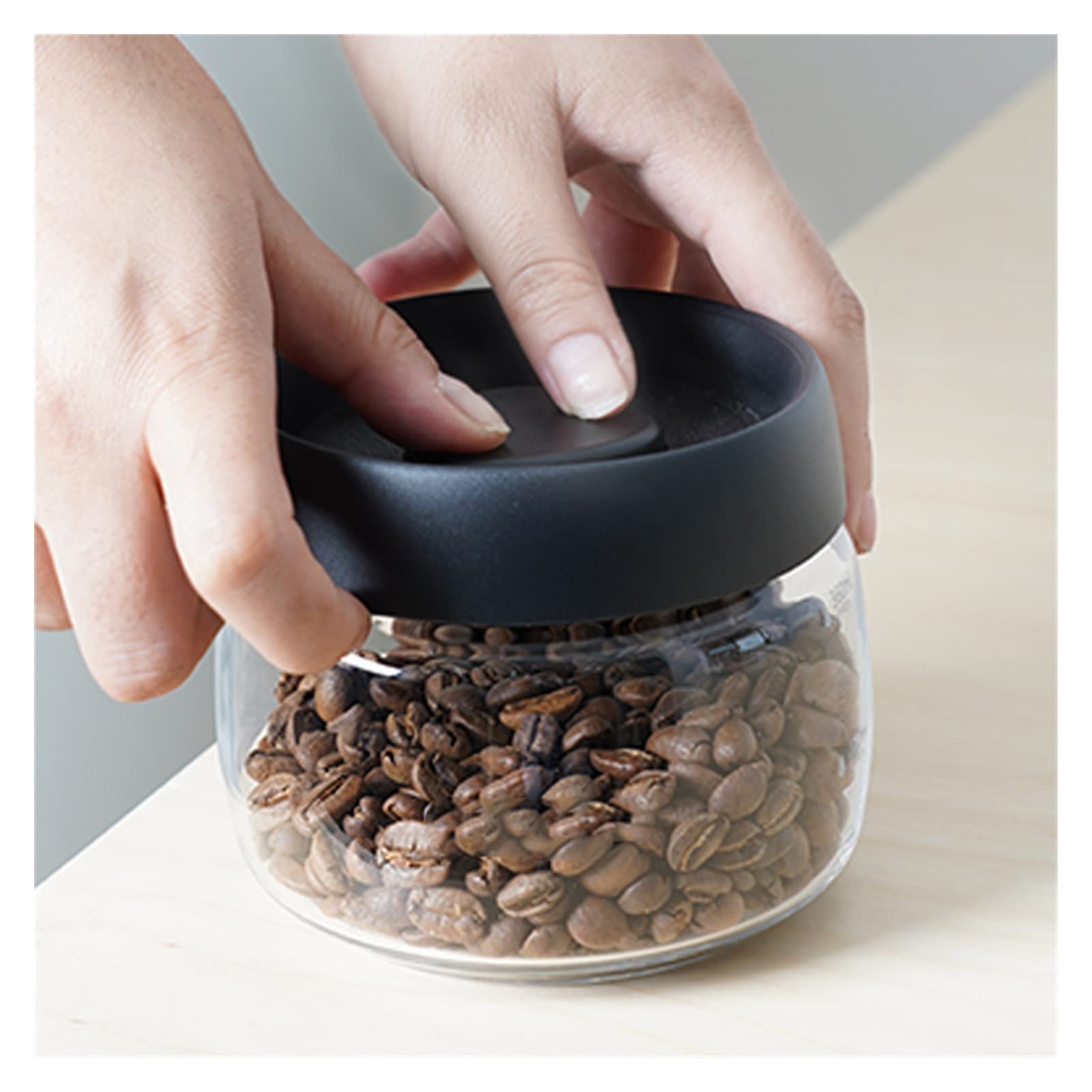 QINGGANGLING999 Kaffeedosen Kaffeebohnen Aufbewahrungsflaschen Kreative versiegelte Glasflasche Speichertank Lebensmittelkörner Container Can Kaffeedose Luftdicht