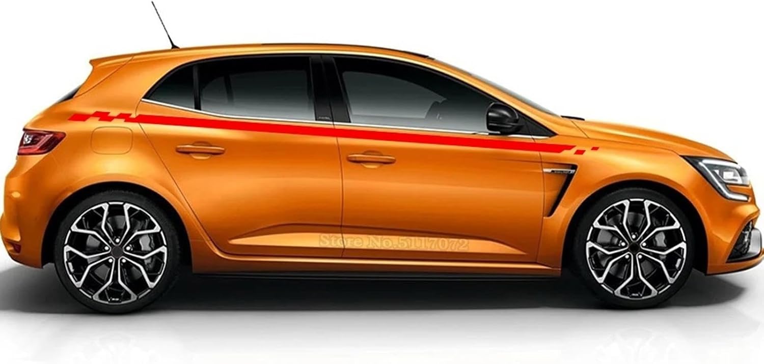 Amazon.co.jp KORKUS 車の装飾サイドドアストライプレーシンググラフィックデカールステッカー、ルノーメガーヌ 2 3 4