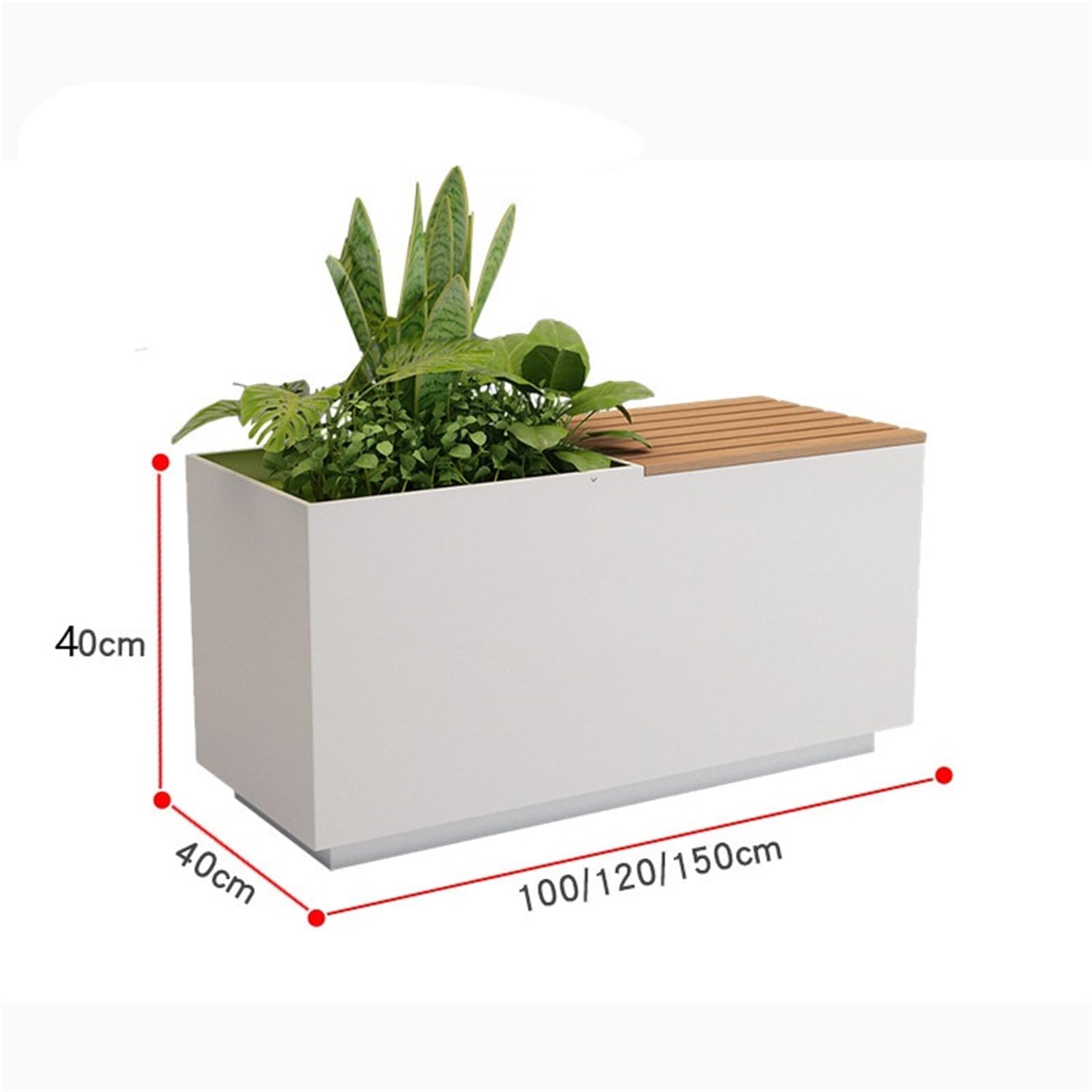 Al Aire Libre Macetero con Asiento Integrado y combinación de Banco for macetero Caja de Flores