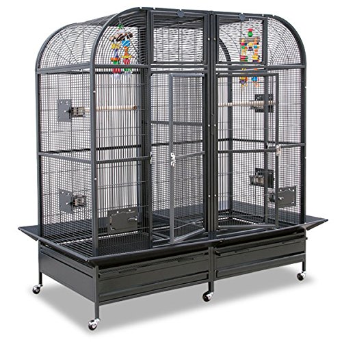 Montana Cages ® | Voliere XXL, Käfig XXL, Sittichkäfig XXL Palace II in Hammerschlag mit Trennwand