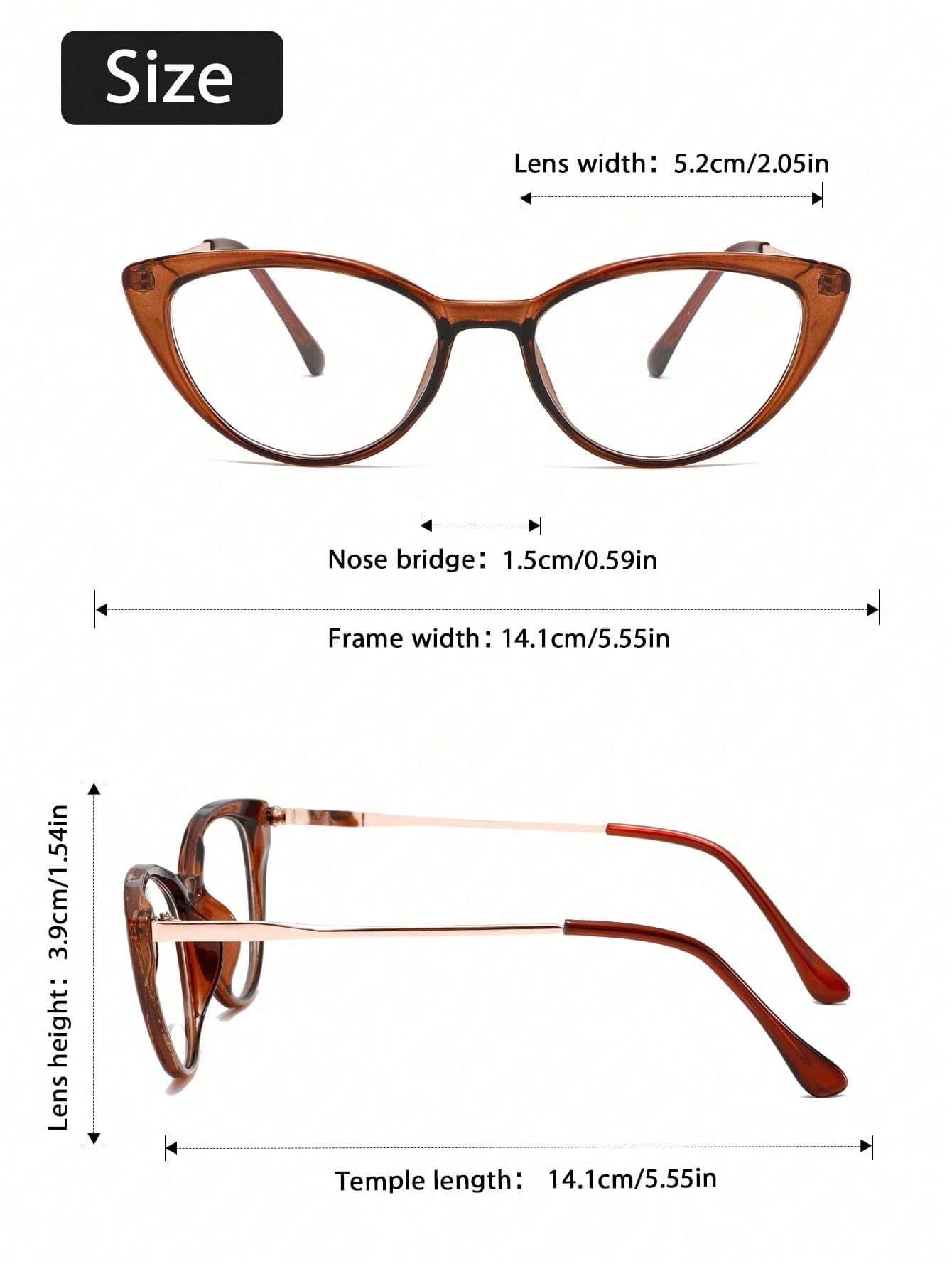1/2/3 gafas transparentes de plástico con diseño de ojo de gato, marco completo, moderno, simple, para mujer, para la vida cotidiana, regalo de vacaciones adecuado — view 5