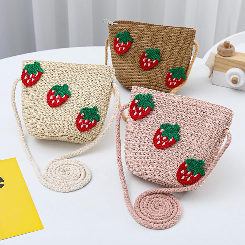 Strawberry Straw Hat for Women Teens with Strawberry Tote Bag Lolita Crochet Bucket Hat Outdoor4