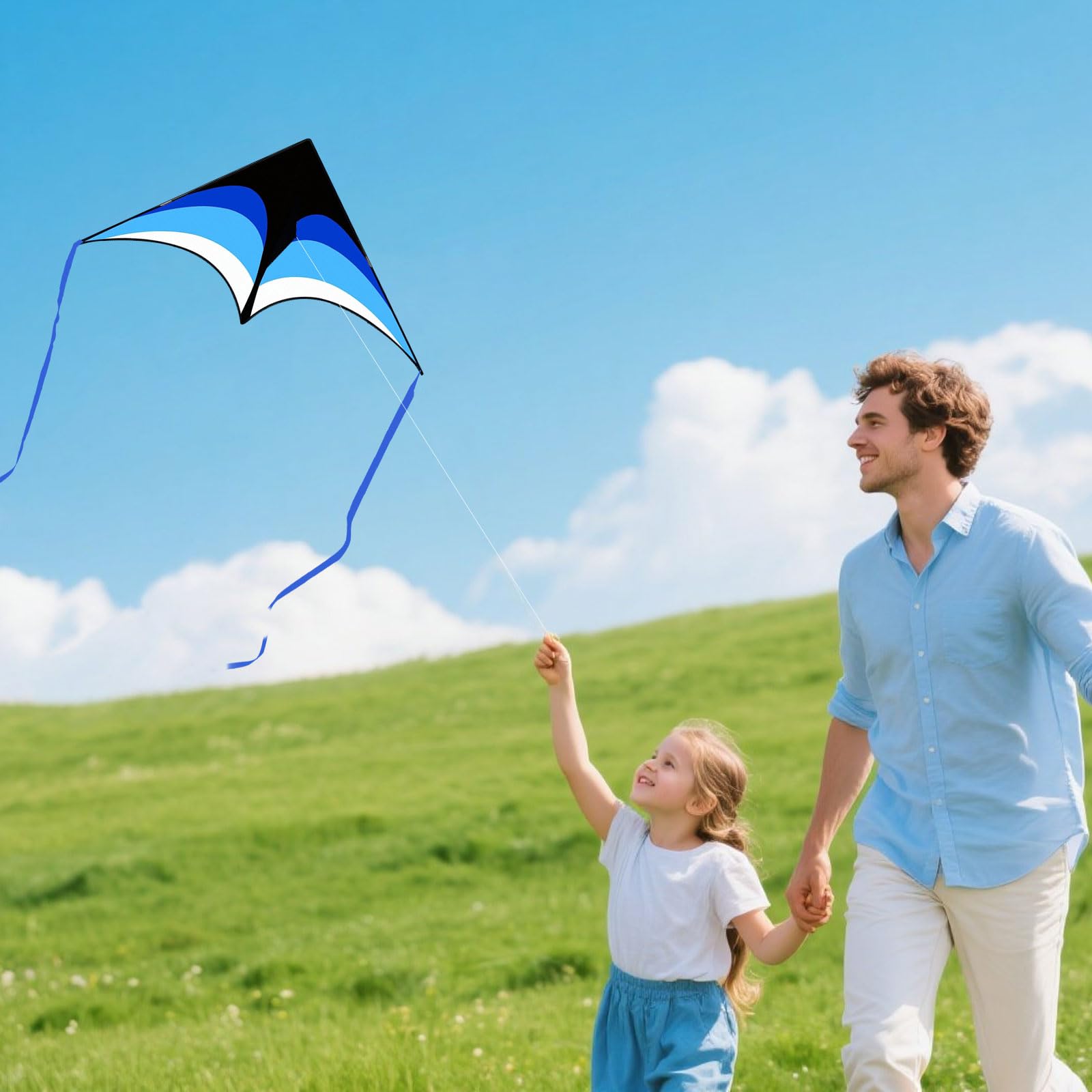 Mint's Colorful Life Paquete de 3 cometas Delta para niños y adultos, juego de cometas grandes fáciles de volar para principiantes, cometas familiares perfectas para viajes al parque y playa con