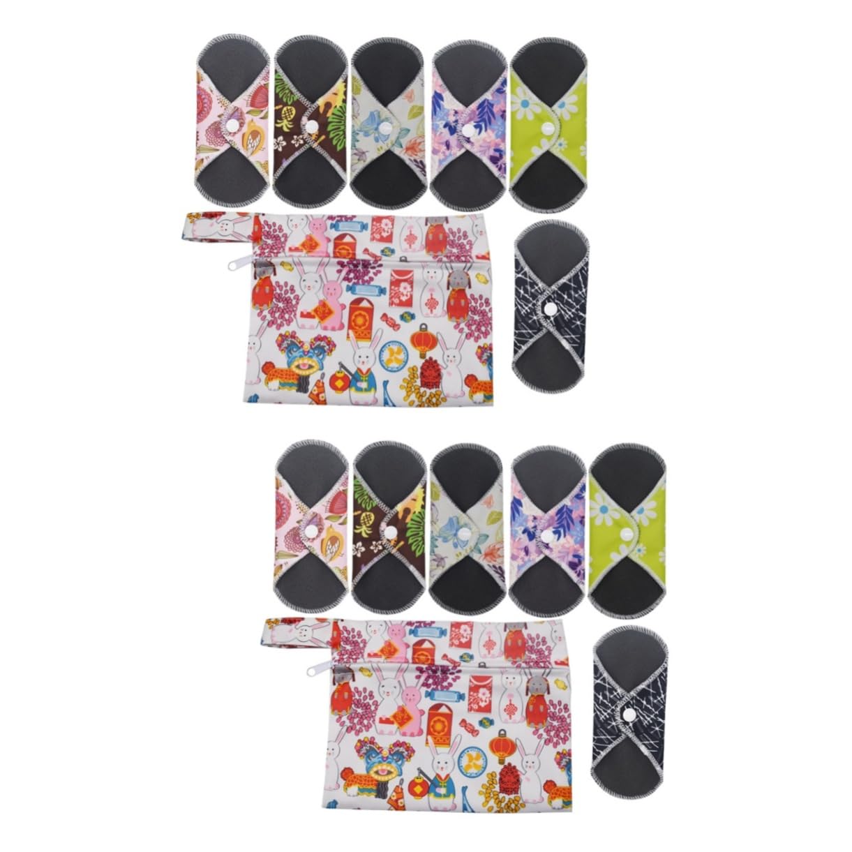 Beaupretty 2 Juegos De 7 Piezas Compresas Menstruales Para Durante La Noche Bragas Reutilizable Revestimientos Cambiando Almohadilla De Remojo Absorbente Almohadilla De Toalla