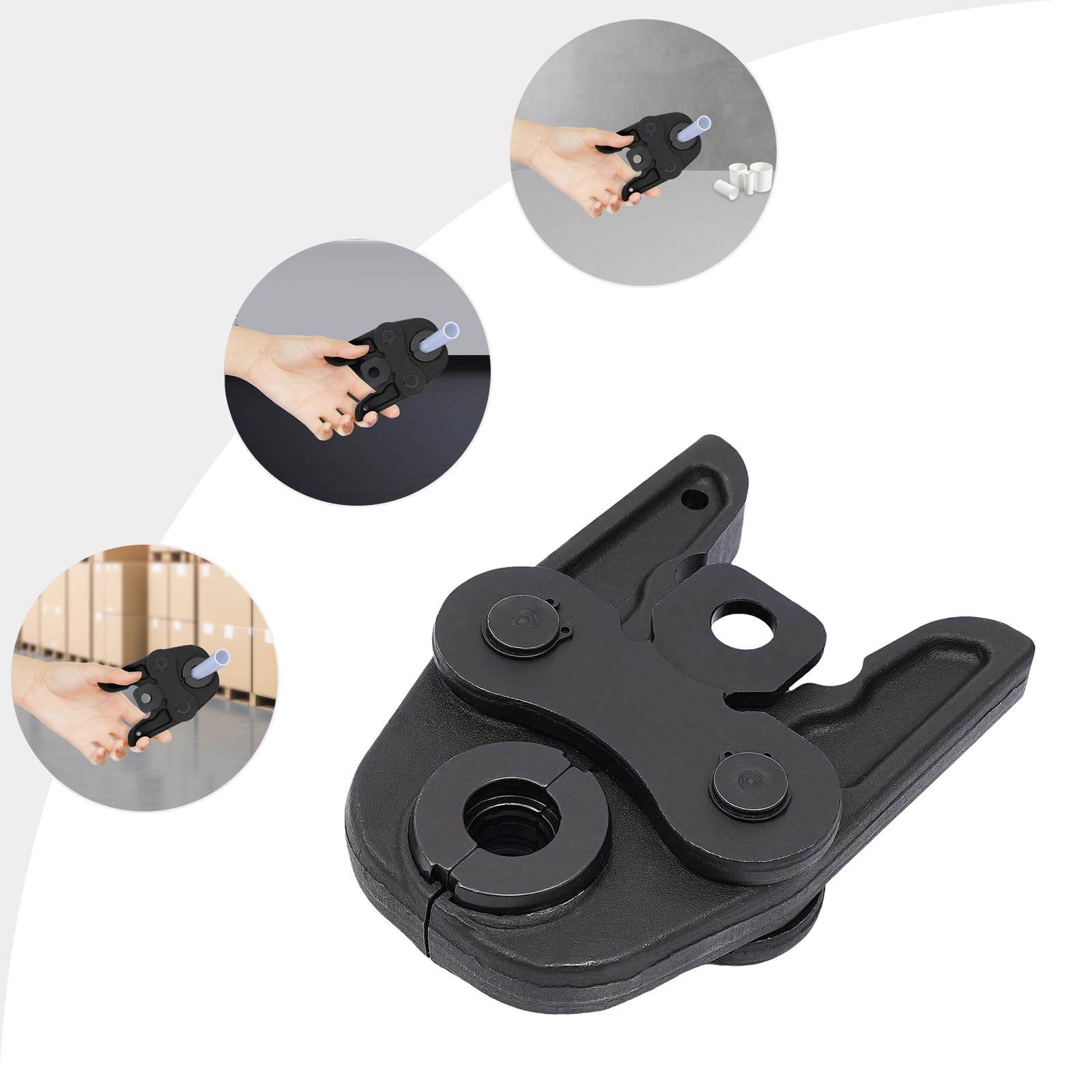 Ganasce a pressione, 16 – 32 mm, con profilo TH, pinze crimpatrici per collegare tubi in alluminio e plastica, tubi PEX, tubi in PB con accessori in rame, manicotti in rame
