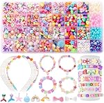 Funtopia Kit de fabrication de bracelet pour les filles, 780 Pcs 32 Types Perles pour Bracelets Colliers Bandes de tête, Kits de fabrication de bijoux avec charmes d'argile, Perles de lettre et Pearl Perle, DIY Cadeaux d'artisanat pour anniversaire, Fête, Vacances 32 Styles de perles colorées