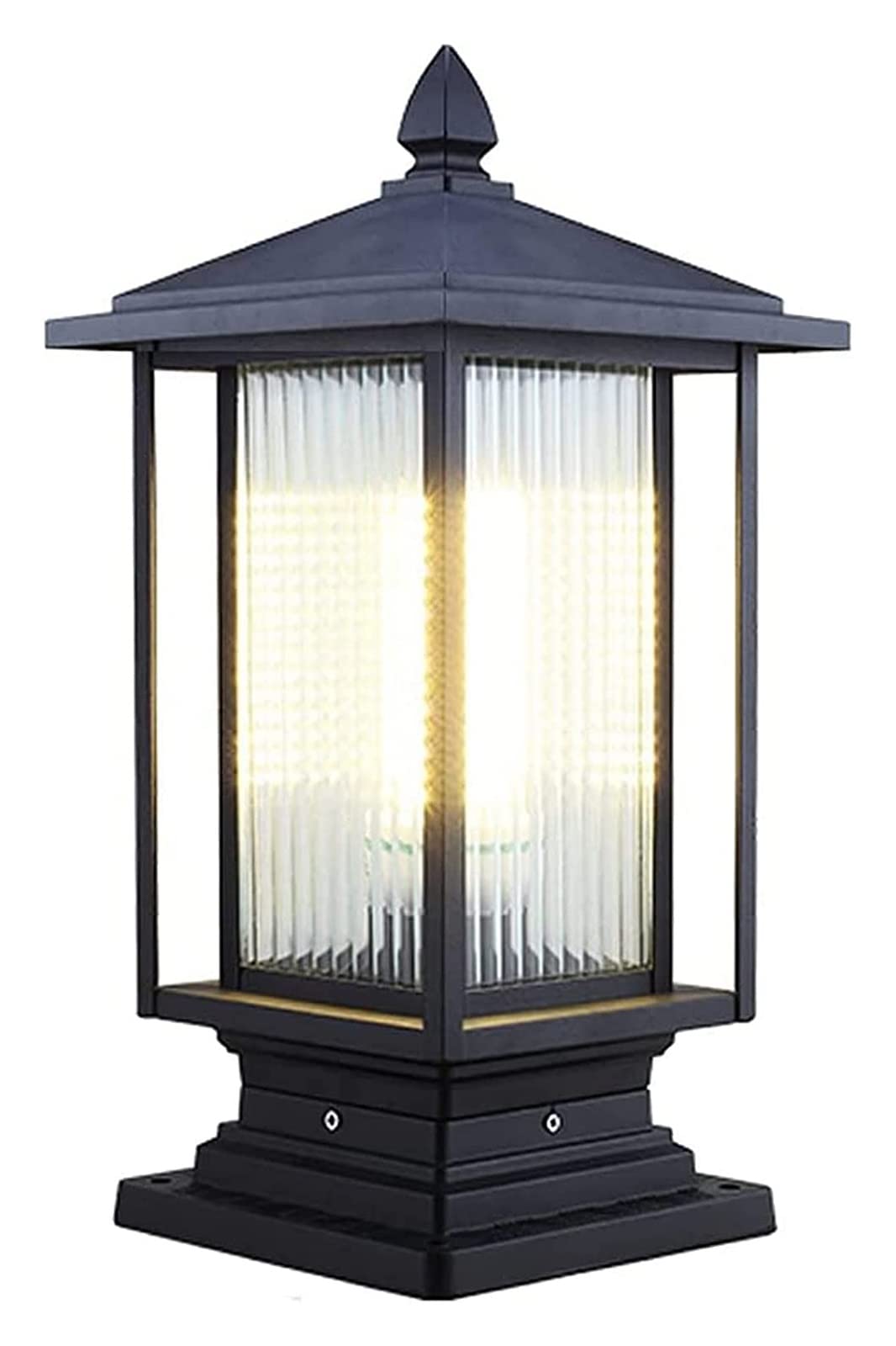QUSYZD Lamp Post Lights Outdoor, Courtyard Light Outdoor Column Lamp Garden Fence Bollard Column Lamp Gate Pillar Lamp Waterproof Pedestal Light Courtyard Street Light Lawn,Height:37cm