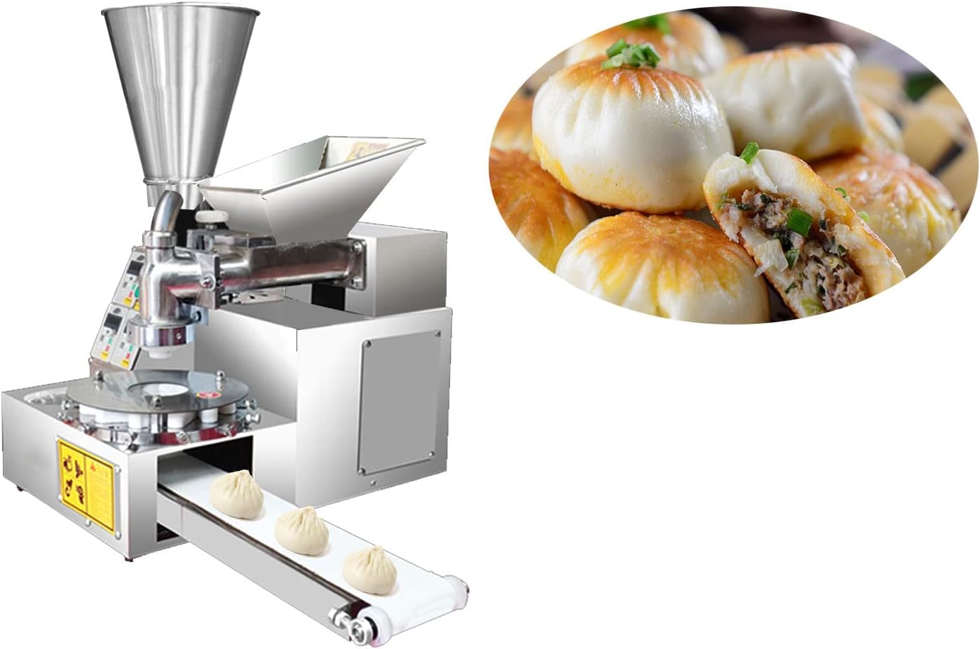 Commercial Steamed Stuffed Bun Making Machine 30-140g Automatic Bun Making Machine Baozi Momo Maker Forming Machine Stainless Steel Soup Dumplings Maker 220V