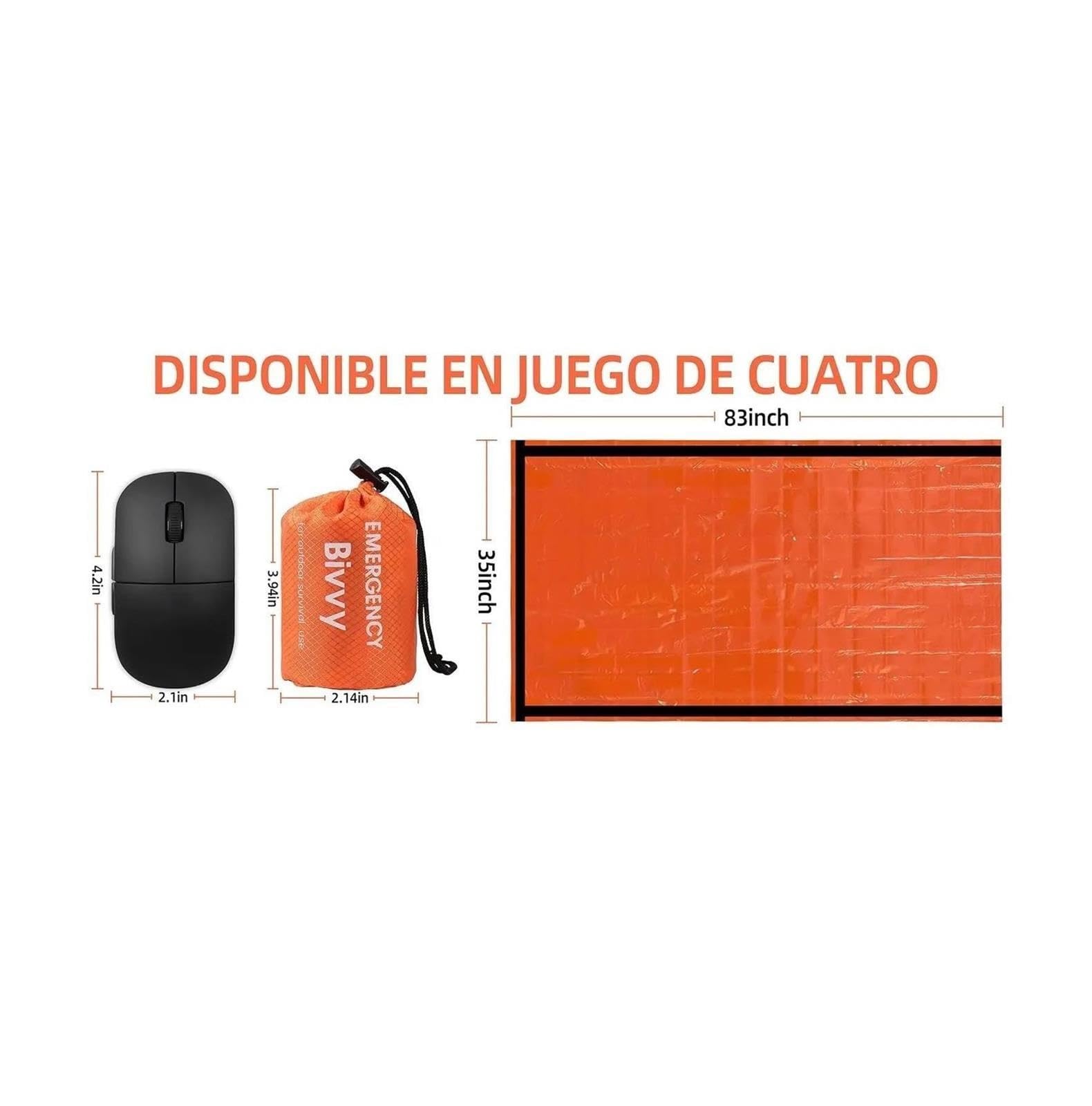 Saco Térmico Reflectante 2/10Pzs Camping Senderismo Refugio Outdoor