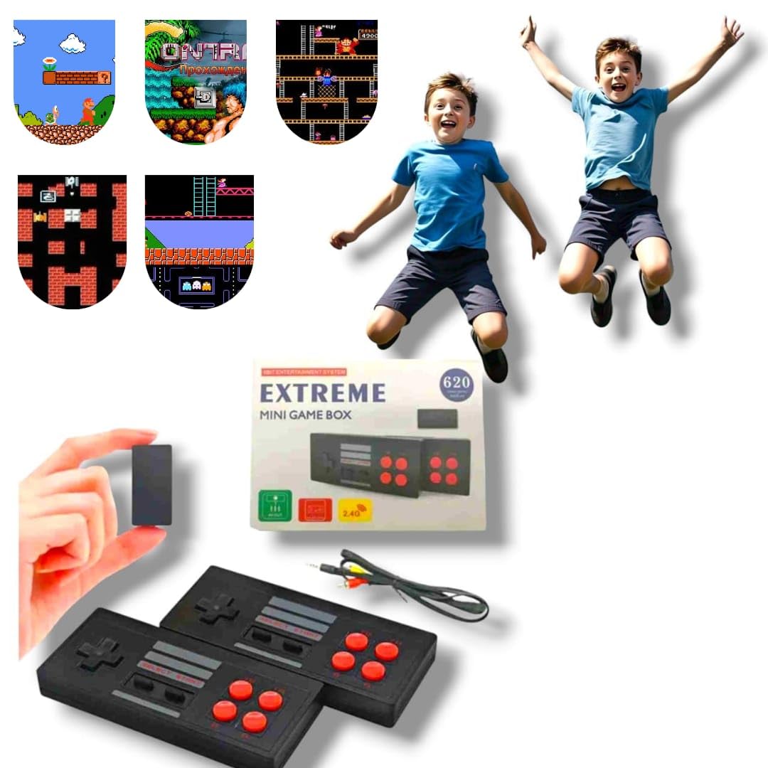 GAME GURU 8 Bit Video Game Console 620 U-Stick Extreme Mini Game Box Built-In 620 Games With Wireless Controllers,for 12 months and up,color Black 2
