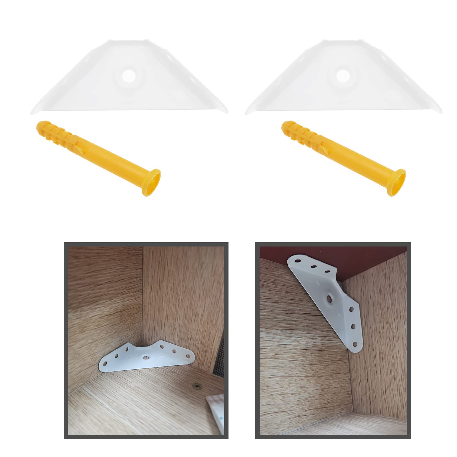 100 Stück Eckwinkel Kunststoff Mit Schrauben - Möbelverstärkung Set