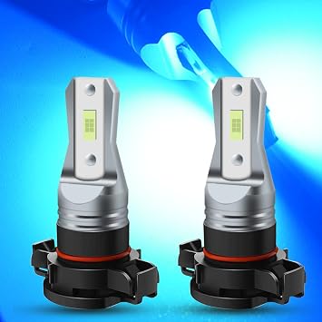 AC/DC 9-36V PSX24W LED Fog Light Bulb Ice Blue,3800LM Super Bright 2x45mil 5730 Chips 12276 2504 LED Bulbs for Cars Trucks,Non-Polarity.2-Packs.