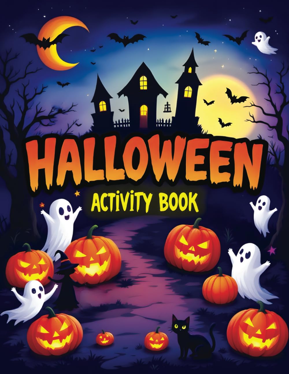 Halloween Activity Book: Spooky Fun with Mazes, Dot-to-Dot, Dot Marker, How to Draw, Shadow Matching, Coloring, and Word Search for Kids