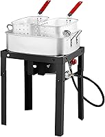 Vista 1 de OT18 Freidora Profunda de Propano con Olla de Freidora Profunda Cuadrada de 18Qt – Olla de Aluminio de Alta Calidad con Canasta Coladora para Freír