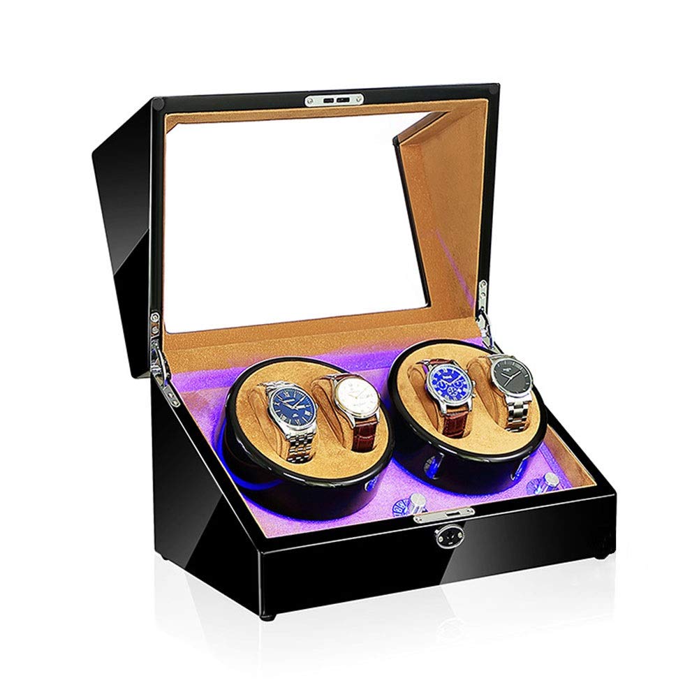 CGCSYZ Watch Winder Box, LED Light 5 Rotation Mode Automatic Mechanical Watches Display Box - Available In 5 Styles (D)