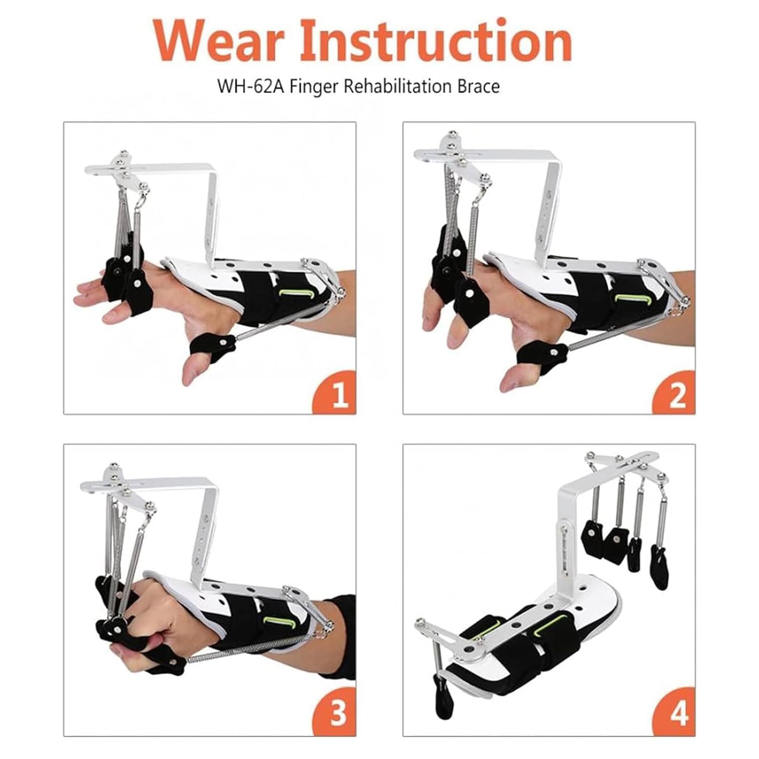 Ortesis de muñeca de Dedo Ajustable, ortesis de Dedo de Entrenamiento de rehabilitación de Mano Ajustable, Dedo de Entrenamiento de rehabilitación para Pacientes con hemiplejia, Ejercicio de