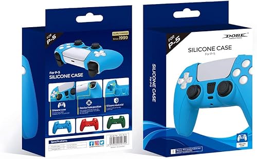 Miniatura 6 de Piel de controlador azul PS5, cubierta de controlador azul PS5, piel de controlador de doble sentido de silicona cómoda y suave para PS5