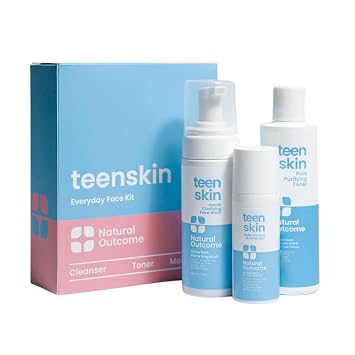 Teen Skin Care Kit 3-Step | Acne Face Wash Skin Care Regimen | Teen Skin Face Wash, Toner, Moisturizer | Perfect for Teens Preteens & Kids Looking to Prevent Acne | 3 Pc Kit by Natural Outcome