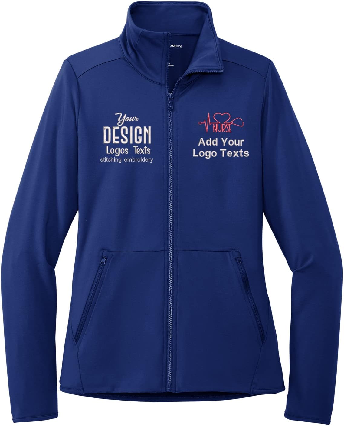 INK STITCH Women Lk595 Custom Personalized Embroidery Logo Texts Accord Stretch Fleece Jackets