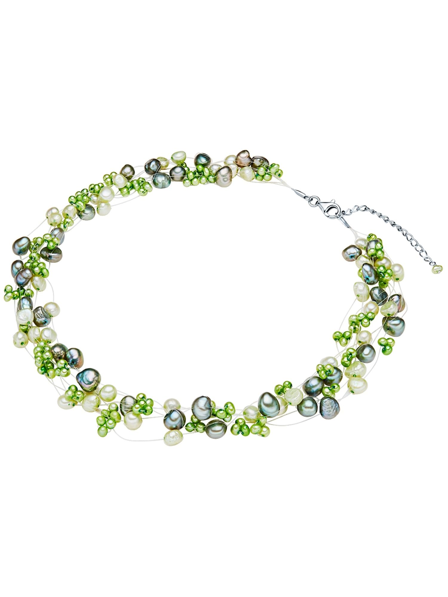 Valero Pearls Collar para Mujer Plata de ley 925 Perlas de agua dulce de cultivo Cadena de perlas