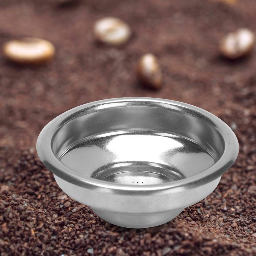 NEOUZA Filtro in acciaio inox 304 da 58 mm, cestello cieco da 1/2 tazza per portafiltro senza fondo, compatibile con macchine da caffè espresso del gruppo E61 (2 tazze