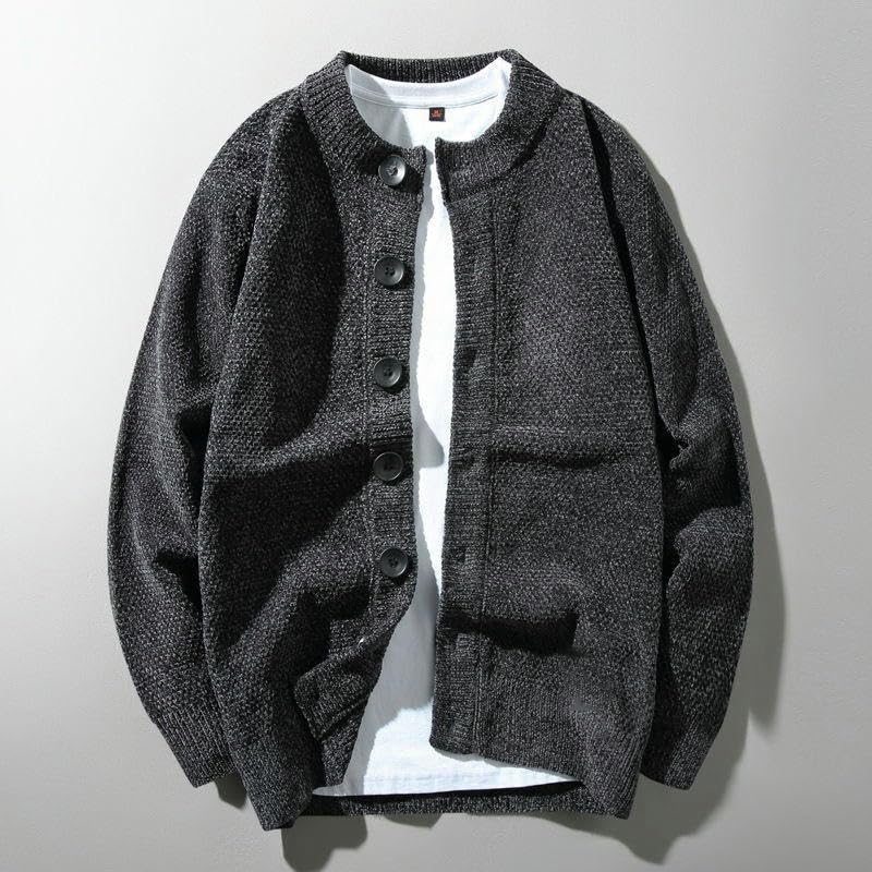 Cárdigan de punto para hombre estilo británico e informal de invierno 3