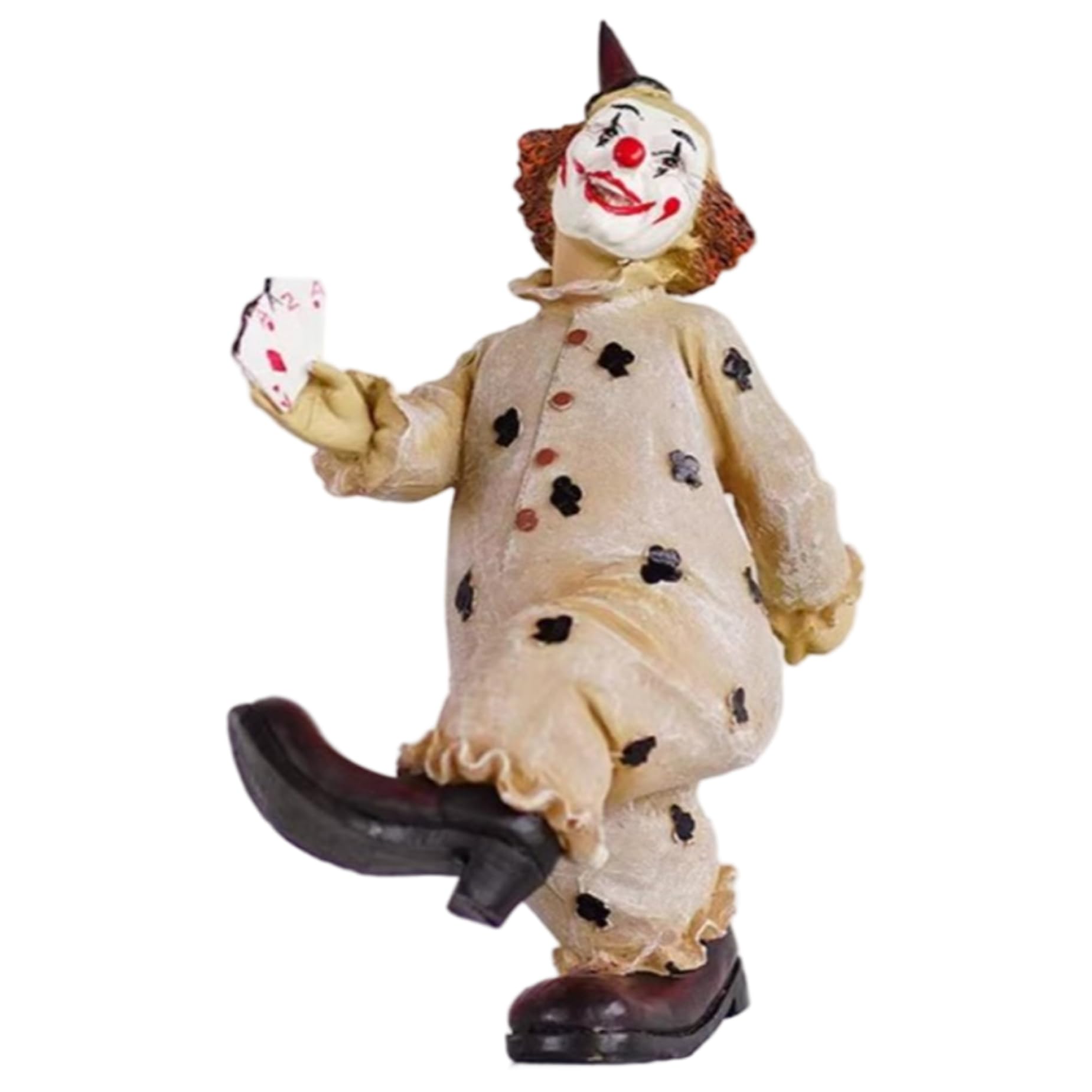 Monetais Clown Figurine, Vintage Circus Resin Clown Statue for Home Decor, Detailed Collectible Sculpture for Shelf and Tabletop Display