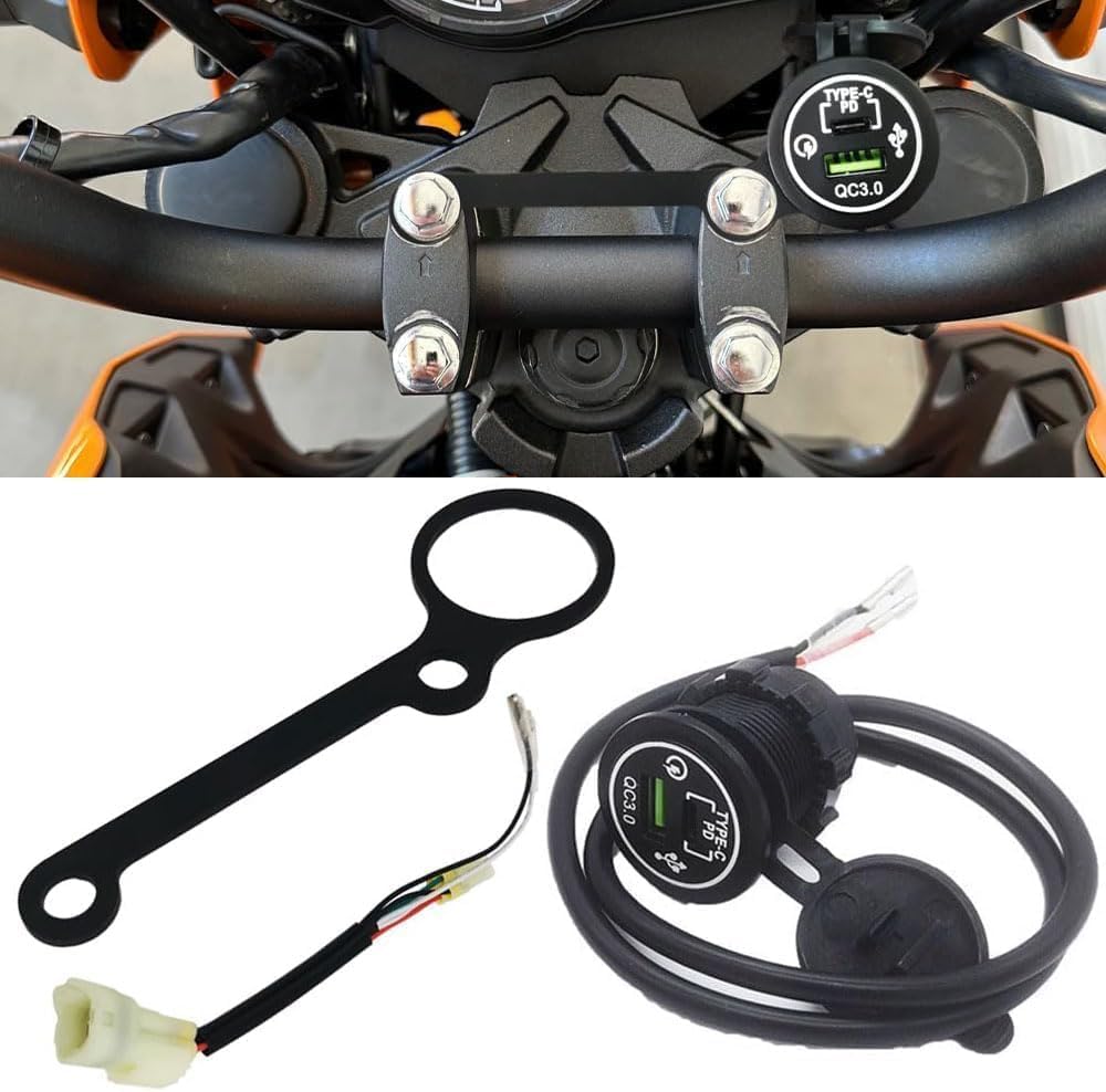 Compatible with KA-WA-SAKI Z125 pro (2017-UP) Plug & Play Wiring Harness Connector Accessory Kit + Mount Bracket