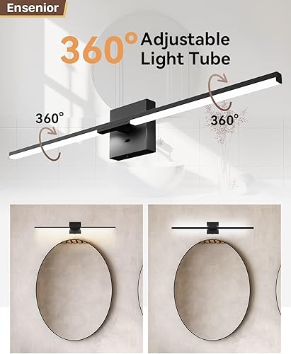 Miniatura 3 de Ensenior Moderna lámpara de tocador de baño de 32 pulgadas, atenuador incorporado, 18.5 W regulable 5CCT luces de baño, luz de tocador de barra