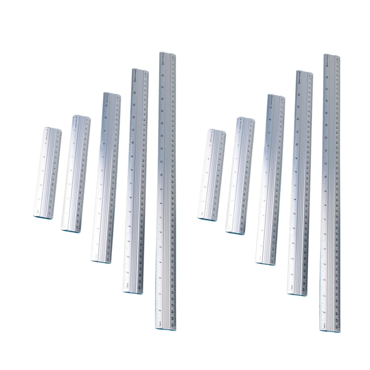 Housoutil 2 Juegos Regla De Aluminio Gobernante Regla Maquinista De Medición s Artesanales De Precisión Set De s Recta Metálica Silver 10 Uds * 2