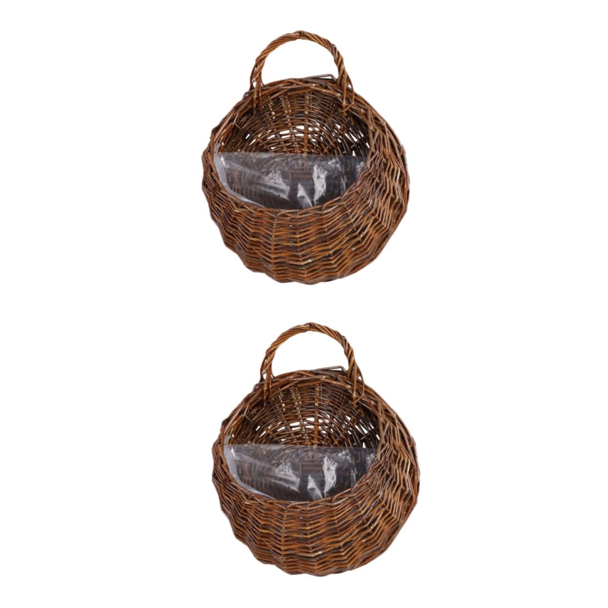 BESPORTBLE 2pcs Hanging Baskets Wicker Pot Rustic Basket Wall-Mounted