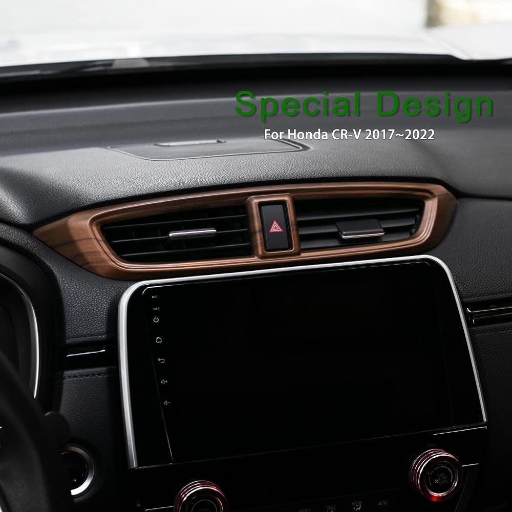 Thenice for Honda CRV Air Vent Trim Central Consoles Wind Outlet Panel Peach Wood Grain Dashboard Stickers for CR-V 2022 2021 2020 2019 2018 2017 LX, EX, EX-L, Touring, Hybrid