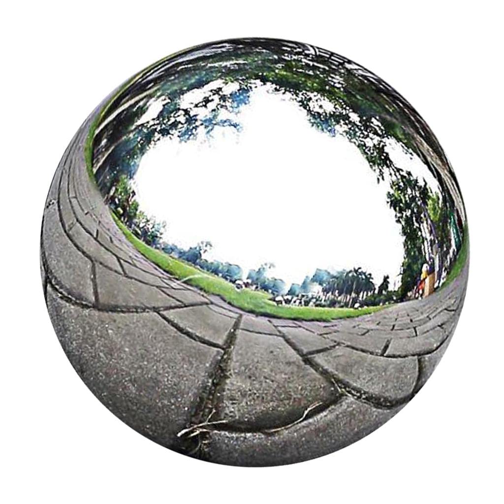 Stainless Steel Mirror Polished Sphere Hollow Round Ball Garden Decor 12cm