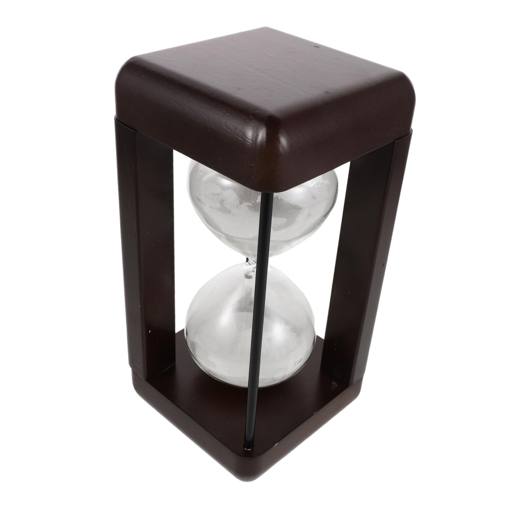 STOBAZA Reloj de Arena de Vidrio y Madera, Temporizador Preciso sin Pilas, Estilo Retro para Oficina y Cocina, Decoración Elegante en Color Claro