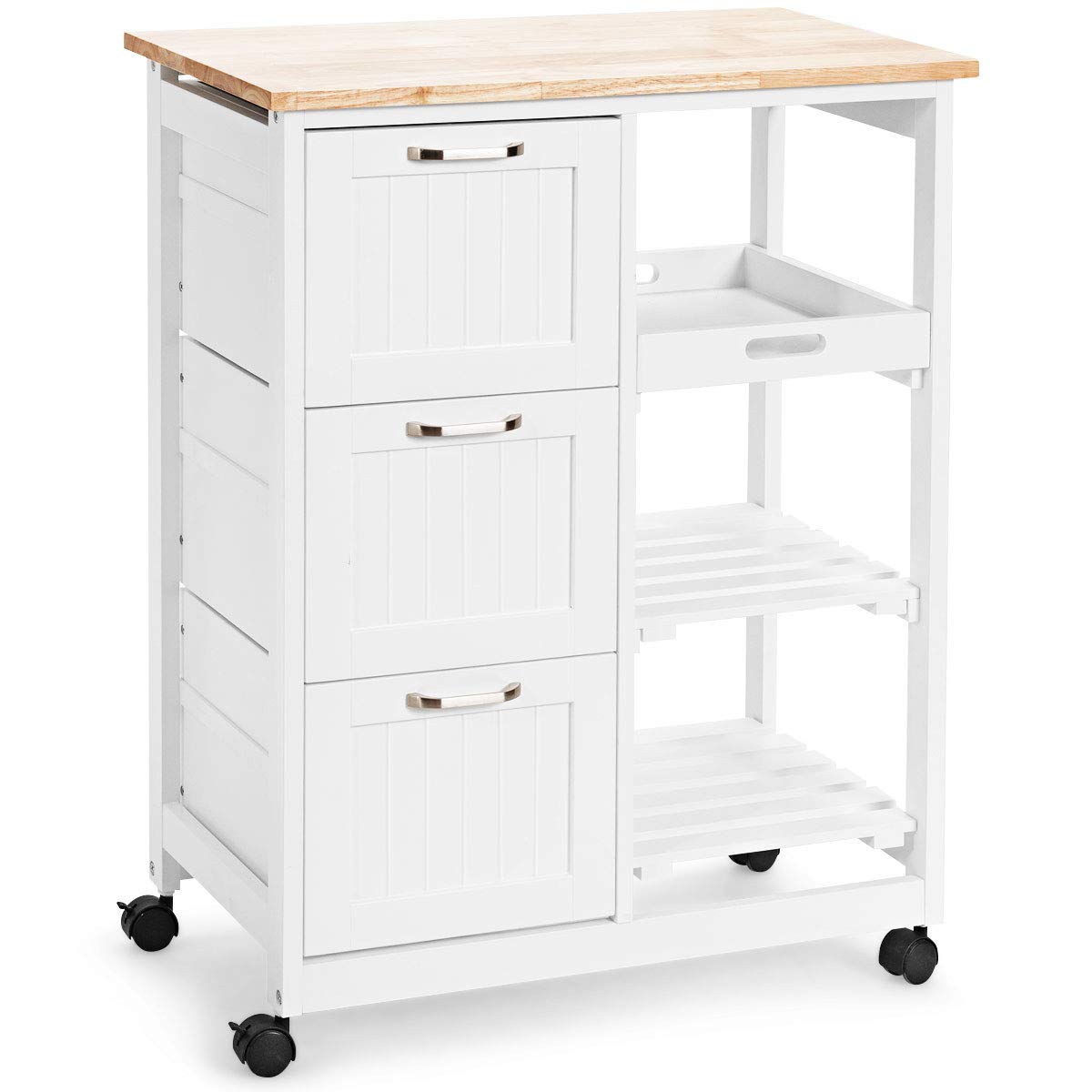 Giantex Kitchen Island Cart, Home Bar Serving Cart, Kitchen Trolley