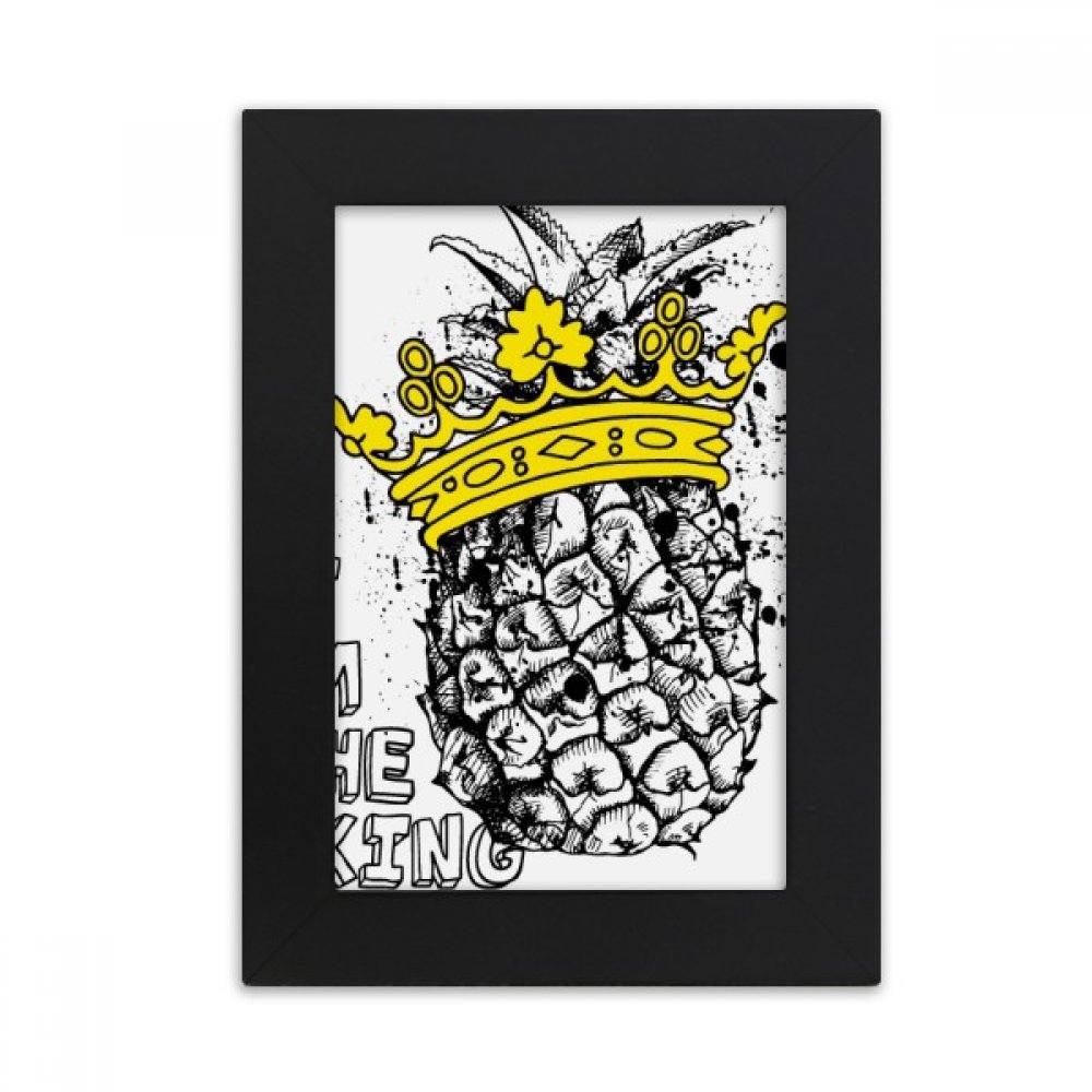 Cadre photo noir Roi Ananas pour bureau et décoration chic 10x15 cm DIYthinker