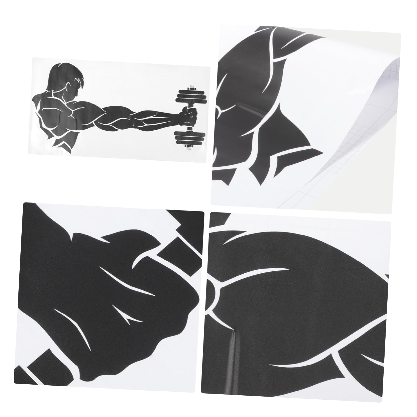Toddmomy Autocollant Mural Sportif Sticker Décoratif Musculation Avec Athlète Tenant Un Haltère Pour Salle De Gym Et Décoration Intérieure