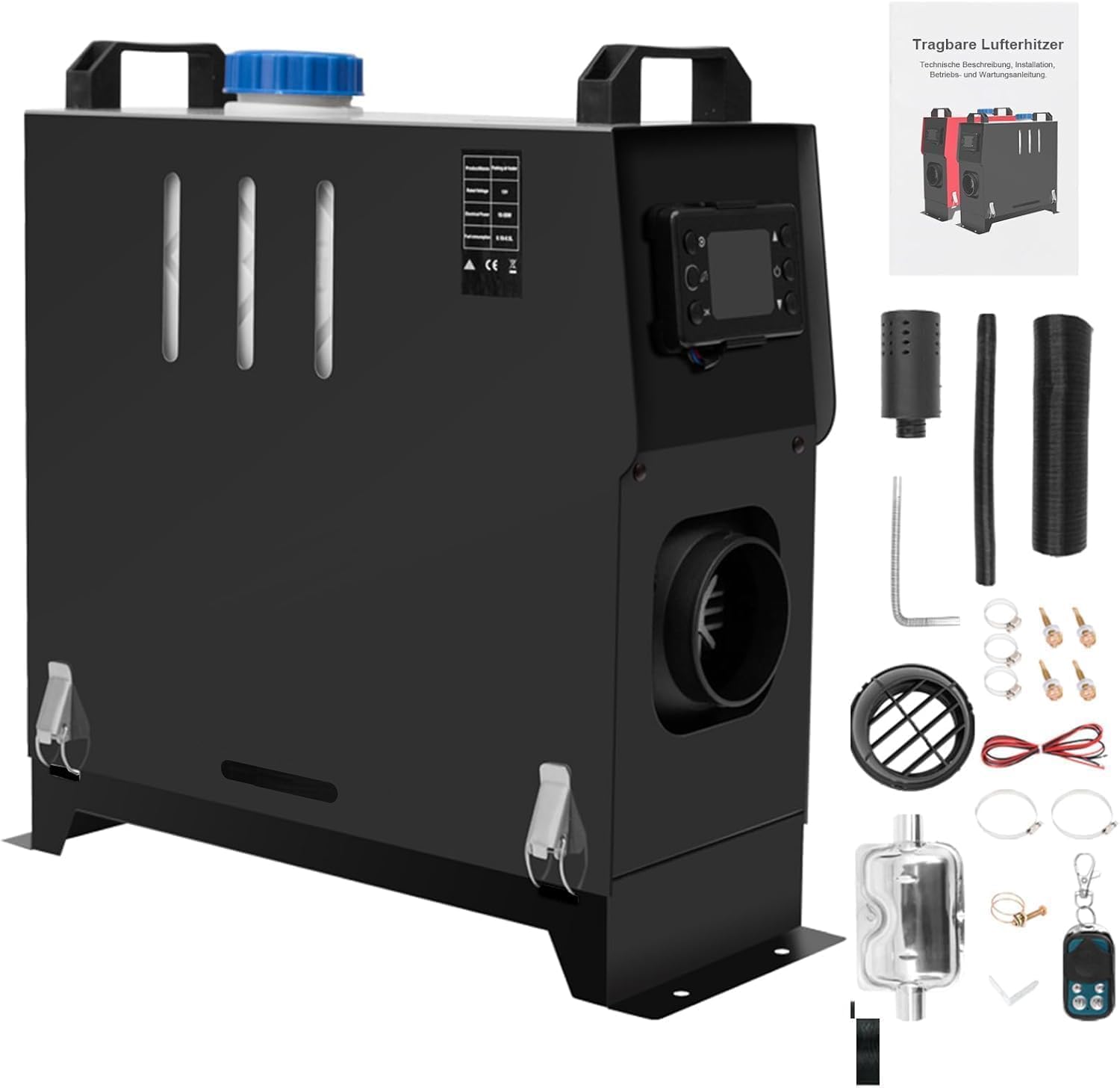 Diesel Standheizung 12V 8KW, Luft Diesel Heizung mit LCD Anzeige & Fernbedienung, Leiser Diesel Lufterhitzer mit Schalldämpfer, für Wohnmobil Auto Boot LKW