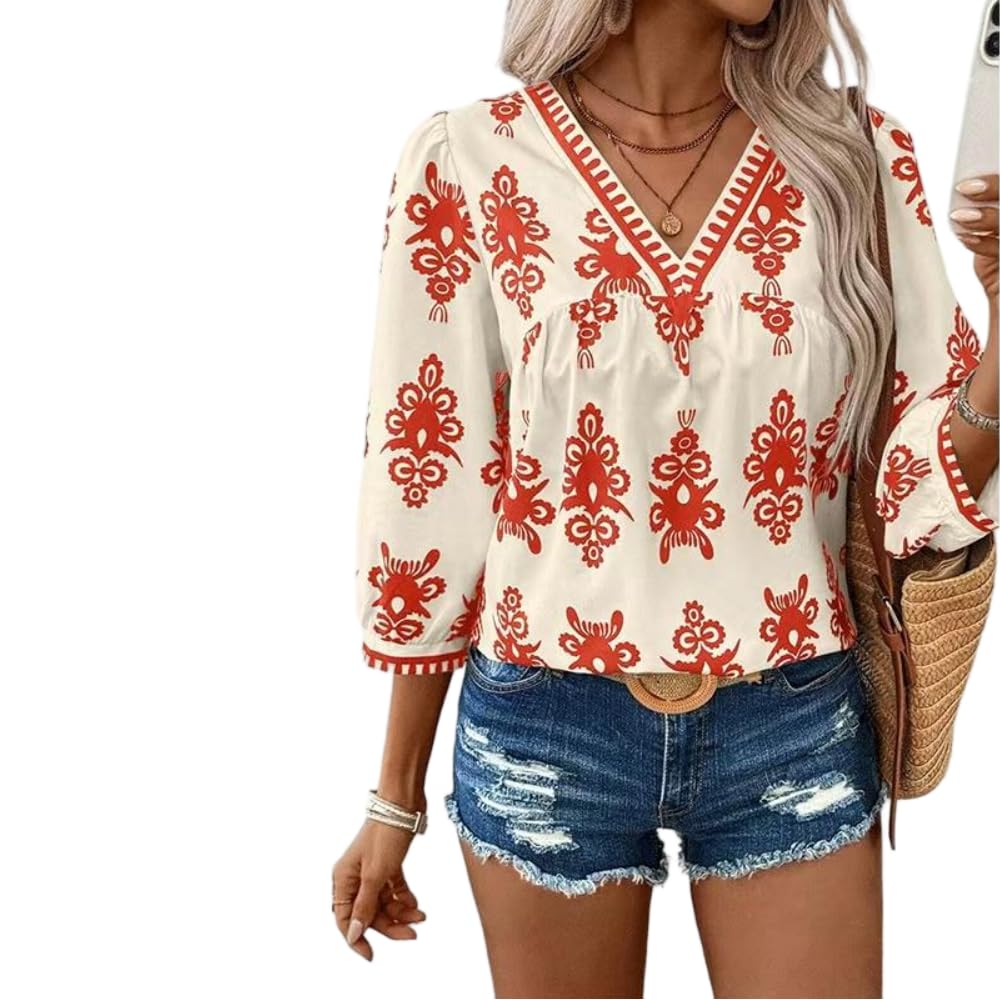 ZBDZSW - Camicia da donna, taglie forti, estiva, chic, elegante, casual, alla moda