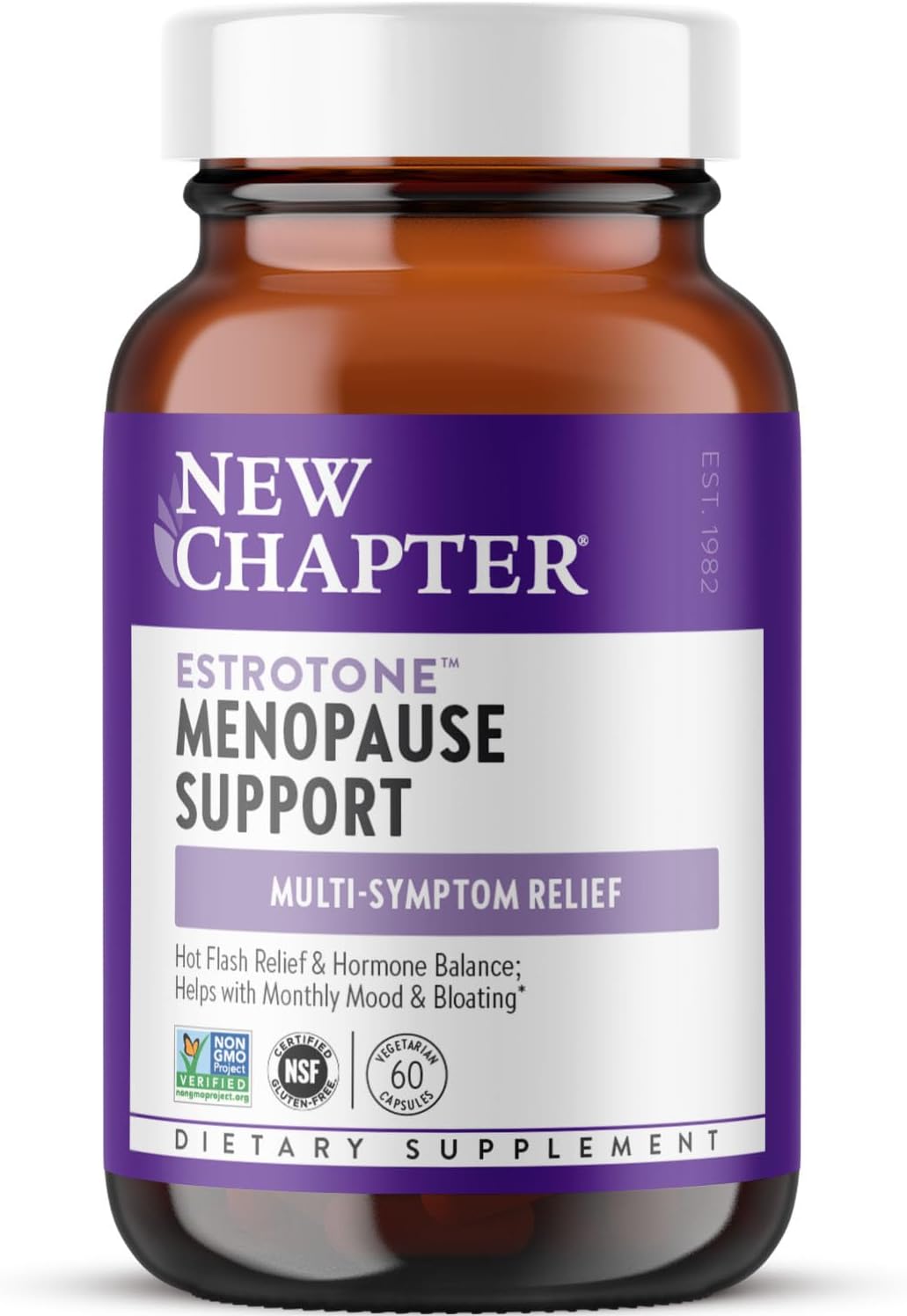 New Chapter Menopause Supplement Estrotone with Evening Primrose Oil + Black Cohosh for Hormone Health Vegetarian Capsule, 60 Count