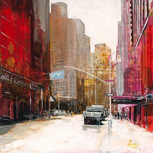 Toile encadrée Fusion rouge V Luc de 93x93 cm pour réveiller l'ambiance de votre salon