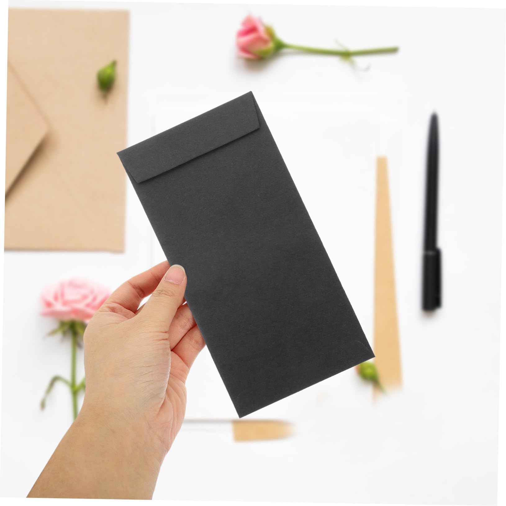 NOLITOY Enveloppes Autocollantes Pour Espèces 120 Pièces En Papier Couleur Noire, Dimensions Standard, Multifonction Pour Budgets Et Épargne, Usage Quotidien Et Voyages
