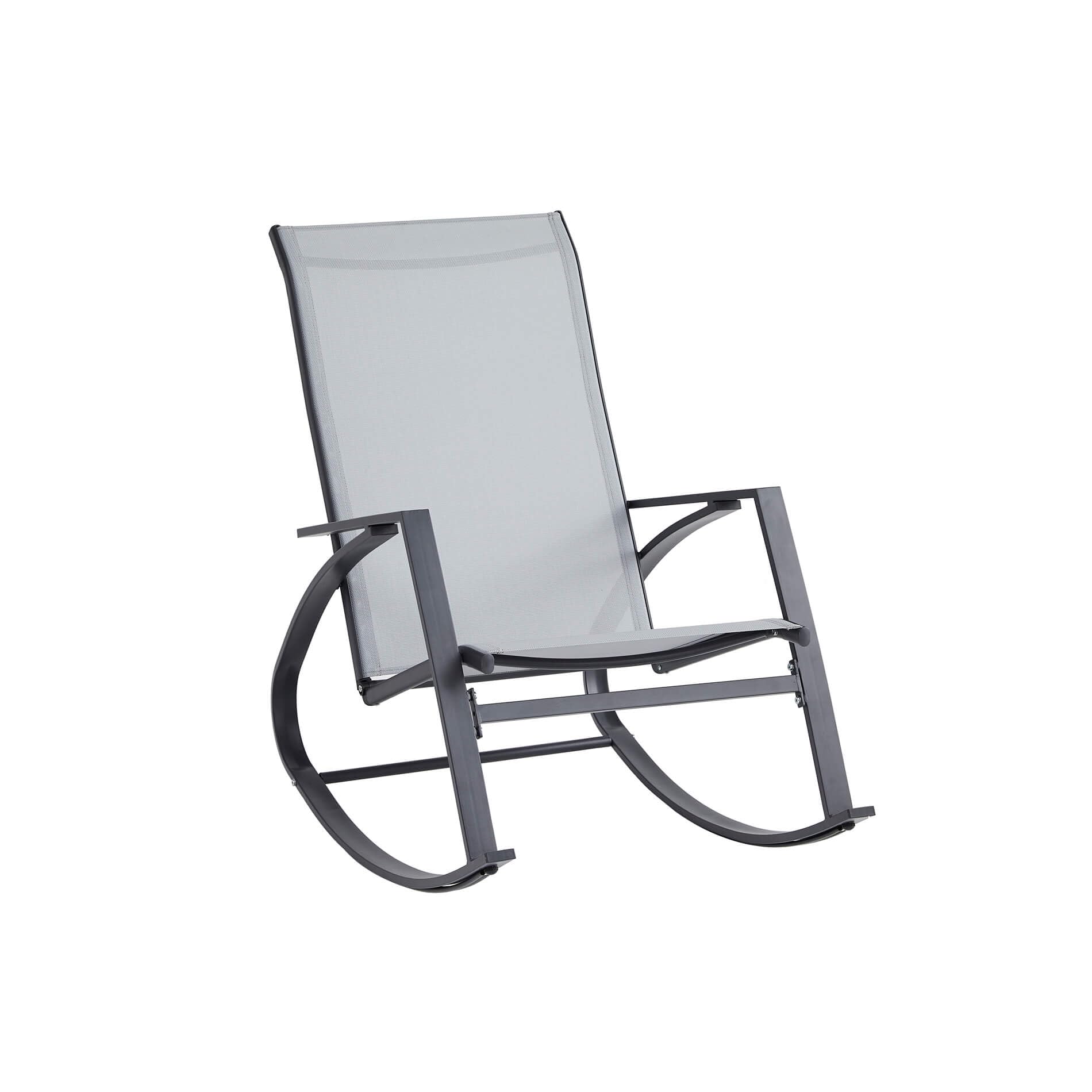 Rebecca Mobili Schaukelstuhl, Gartenschaukel, anthrazit, hellgrau, Stahl, Polyester, moderner Stil, für draußen oder zu Hause, Maße HxBxT: 94 x 104 x 60 cm - Art. RE7190